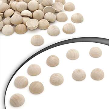 Auvoau 120Pcs Half Wooden Beads for DIY Crafts
