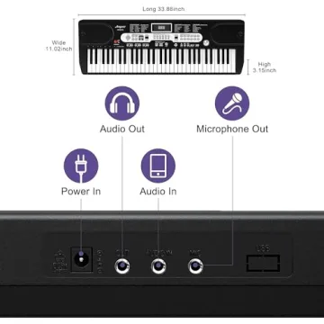 Portable 61-Key Electric Keyboard for Music Learners