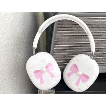 Cute Cartoon AirPods Max Case with Pink Bow Design