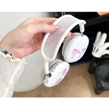 Cute Cartoon AirPods Max Case with Pink Bow Design