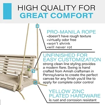 Amish Heavy Duty 800 Lb Comfort Porch Swing - Eco-Friendly