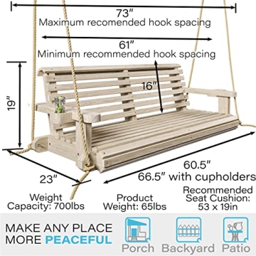 Amish Heavy Duty 800 Lb Comfort Porch Swing - Eco-Friendly