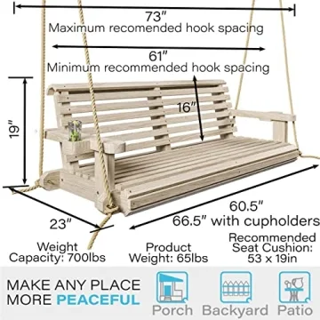 Amish Heavy Duty 800 Lb Comfort Porch Swing - Eco-Friendly