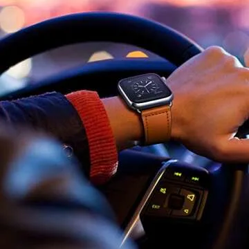 KYISGOS Genuine Leather Watch Band for Apple Watch