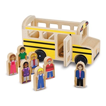 Melissa & Doug School Bus Wooden Toy Set for Creative Play
