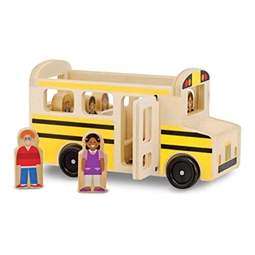 Melissa & Doug School Bus Wooden Toy Set for Creative Play