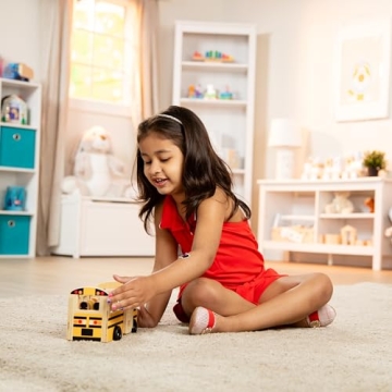 Melissa & Doug School Bus Wooden Toy Set for Creative Play