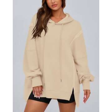 PRETTYGARDEN Womens Oversized Hoodie 2025 Spring Sweatshirt Long Sleeve Loose Trendy Outfits Casual Cute Pullover Tops (Beige,Medium)