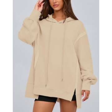 PRETTYGARDEN Womens Oversized Hoodie 2025 Spring Sweatshirt Long Sleeve Loose Trendy Outfits Casual Cute Pullover Tops (Beige,Medium)