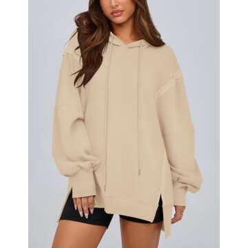 PRETTYGARDEN Womens Oversized Hoodie 2025 Spring Sweatshirt Long Sleeve Loose Trendy Outfits Casual Cute Pullover Tops (Beige,Medium)