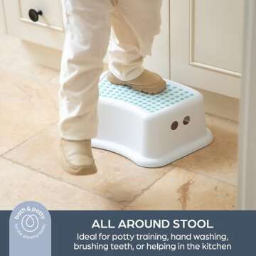 Dreambaby Step Stool Aqua Dots, Toddler Potty Training Aid with Non Slip Base - Model L672