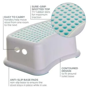 Dreambaby Step Stool Aqua Dots, Toddler Potty Training Aid with Non Slip Base - Model L672