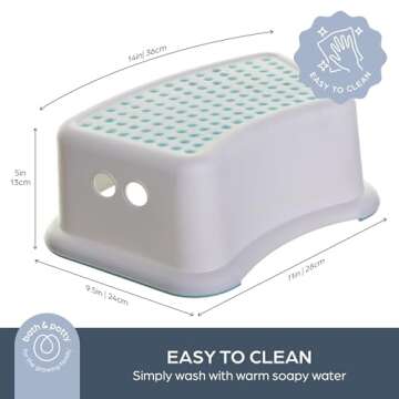 Dreambaby Step Stool Aqua Dots, Toddler Potty Training Aid with Non Slip Base - Model L672