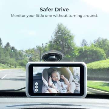 Tiny Traveler 5" HD Baby Car Monitor for Safe Driving