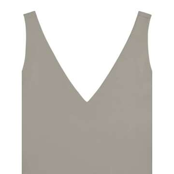 REORIA Butsmooth® Women’s Trendy Sexy Plunge Deep V Neck Sleeveless V Backless Going Out Tank Bodysuits Tops