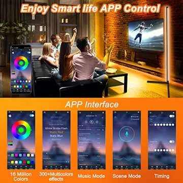 HIZPO RGB Dimmable Floor Lamp with Smart App Control,