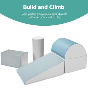 Best Choice Products 5-Piece Kids Climb & Crawl Soft Foam Block Activity Play Structures for Child D...