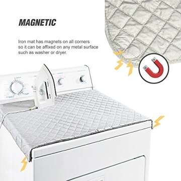 Ruibo Magnetic Ironing Mat Blanket,Iron Board Alternative Cover/Quilted Washer Dryer Heat Resistant ...