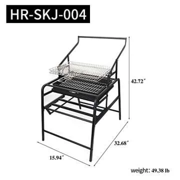 Portable 360° Rotating Charcoal Grill for Camping