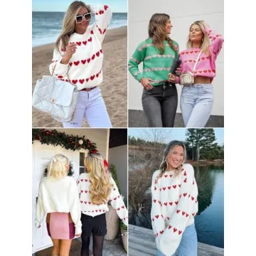 Saodimallsu Heart Sweater for Women - Cozy Valentine Style