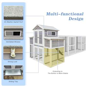 YOPTO 150" Chicken Coop with Nesting Boxes & Sliding Door