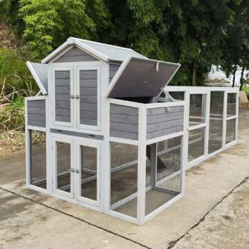 YOPTO 150" Chicken Coop with Nesting Boxes & Sliding Door