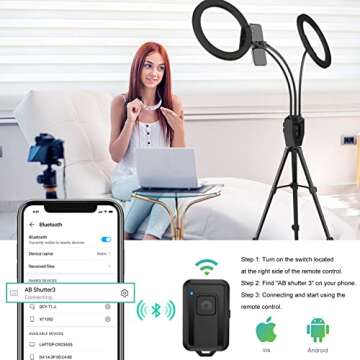 SEBIDER Dual 10" LED Ring Light with Tripod Stand & Phone Holder, Selfie Circle Lights with 5 Light Modes (2700-6500K)&12 Brightness Compatible for Makeup/Photography/TikTok/YouTube/Live Stream