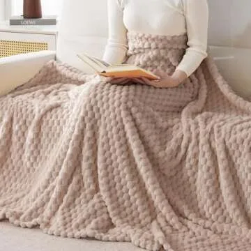 Bnuitland Light Brown Flannel Throw Blanket (50X70 inches), 300 GSM Fleece Cozy Warm Soft Home Decor Lightweight Bed Sofa Blanket for Adults, Suitable for All Seasons.
