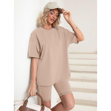 Glamaker Women's Oversized T-Shirt & Biker Shorts Set