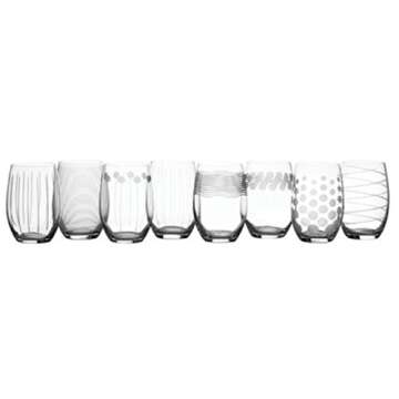 Mikasa Cheers Stemless Wine Glass, 17-Ounce, Set of 8, Clear (5164307)