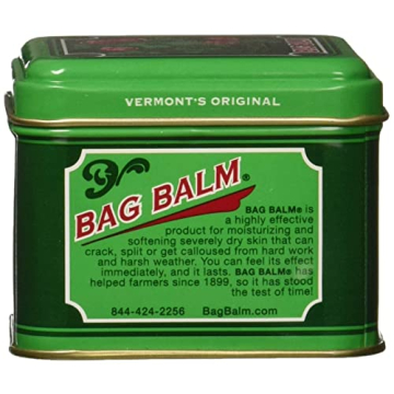 Bag Balm Skin Moisturizer - Full Body Hydrating Skin Care: Dry Hands, Lips, Face, Feet & More - Unscented, Cruelty & Paraben Free - Day & Night, Men & Women, Vermont's Original (4oz Tin, Made in USA)