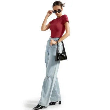 SUUKSESS Double Lined Basic Fitted Tee Shirts for Women