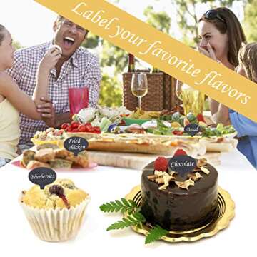 Freehawk Cheese Markers Set with 10 Natural Slate Cheese Labels & 4 Soapstone Chalks, Cheese Name Tags Set for Parties and Dinners