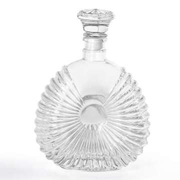 MDLUU Liquor Decanter, Glass Decanter with Airtight Stopper, Decanter Bottle for Whiskey, Brandy, Scotch, Bourbon 24oz/700ml