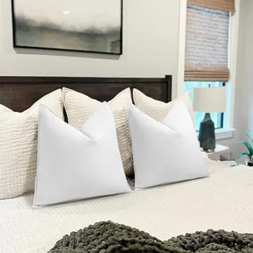ZWJD Cream Chenille Pillow Covers Set of 2 - Soft & Elegant