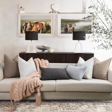 ZWJD Cream Chenille Pillow Covers Set of 2 - Soft & Elegant