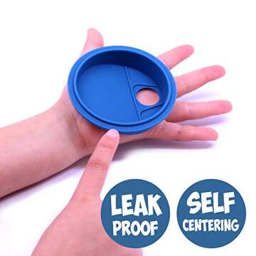 Wide-Mouth Mason Jar Silicone Lids and Corks (2 Lids & 2 Corks) | Leak-Proof, Reversible Lid + Silicone Cork Bottle Stopper | Wide Spout for Smoothies and Protein Shakes (Purple)