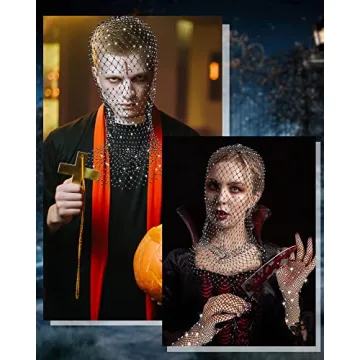Stylish Zhanmai Halloween Crystal Mesh Gloves & Mask