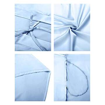 SIORO Silk Bathrobes for Women Satin Spa Robes V Neck Kimono Dressing Gowns 3/4 Sleeves Sleepwear Loungewear S-XXL