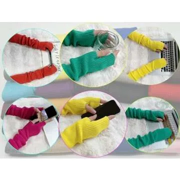 Warm Cashmere Long Arm Gloves for Cozy Winter Fingerless Wear