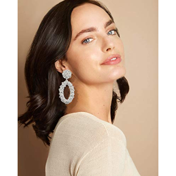 Boho Textured Statement Drop Earrings for Women