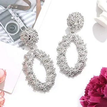 Boho Textured Statement Drop Earrings for Women