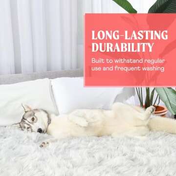 PupProtector Waterproof Throw Blanket for Dogs and Cats, Pet Blanket Cover for Couches, Sofas, Beds, Car Seats, Furniture, Calming Soft Faux Fur, Light Grey, Large (80" L x 62" W)