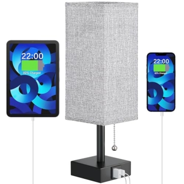 aooshine Bedside Lamp with USB Charging Ports for Bedroom