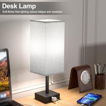 aooshine Bedside Lamp with USB Charging Ports for Bedroom