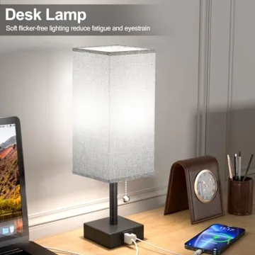 aooshine Bedside Lamp with USB Charging Ports for Bedroom