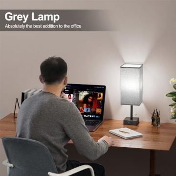 aooshine Bedside Lamp with USB Charging Ports for Bedroom