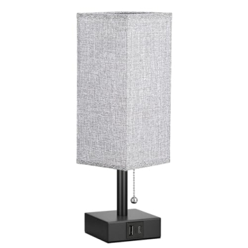 aooshine Bedside Lamp with USB Charging Ports for Bedroom