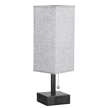 aooshine Bedside Lamp with USB Charging Ports for Bedroom