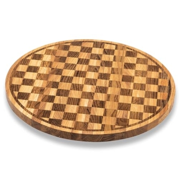 MACKENZIE-CHILDS Check Lazy Susan - Elegant Rotating Serving Board for Charcuterie